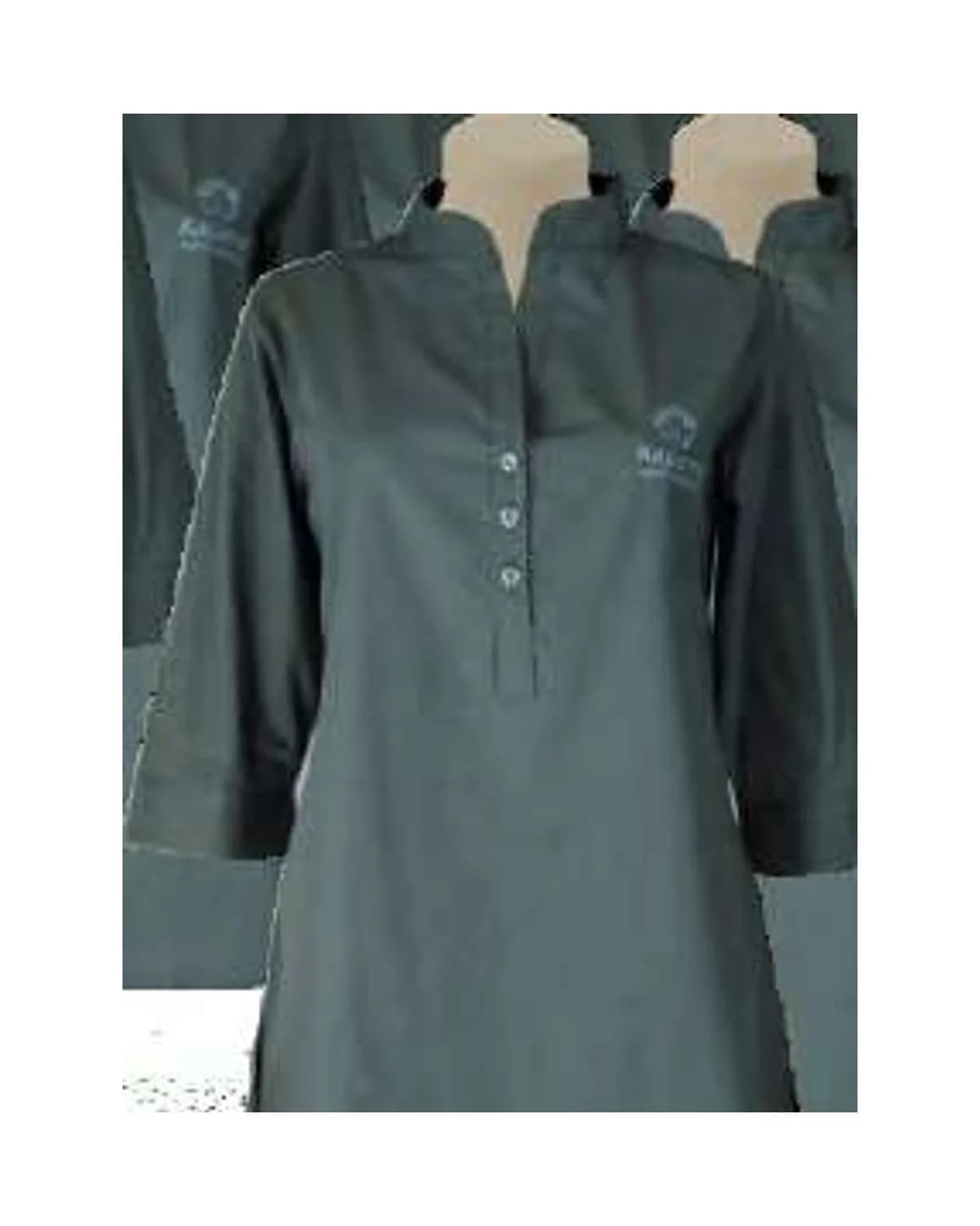 Ladies 3/4 Sleeve Shirt with 1/4 Buttonstand - View 1