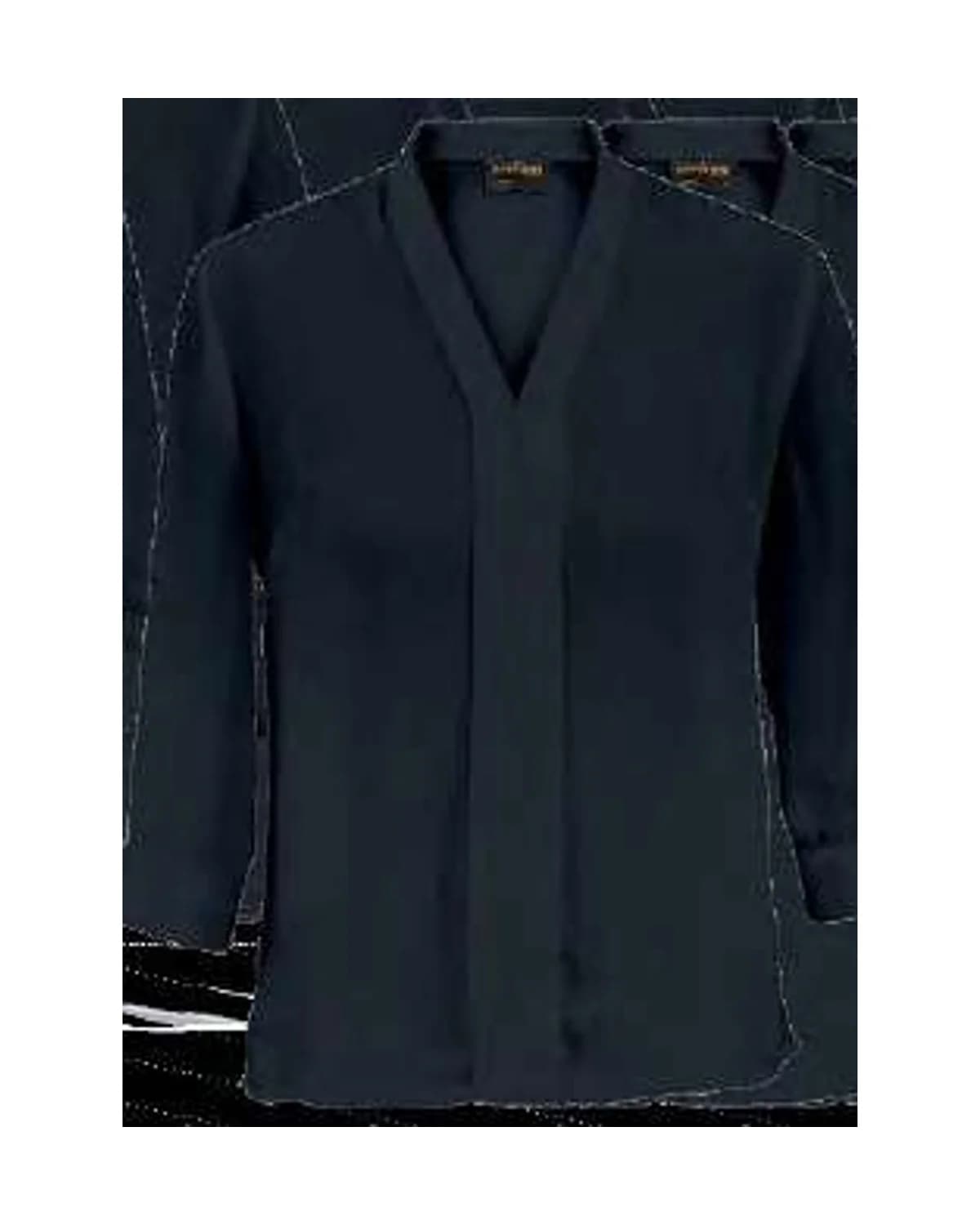 Ladies 3/4 Sleeve Blouse with Shaped Hemline - View 1