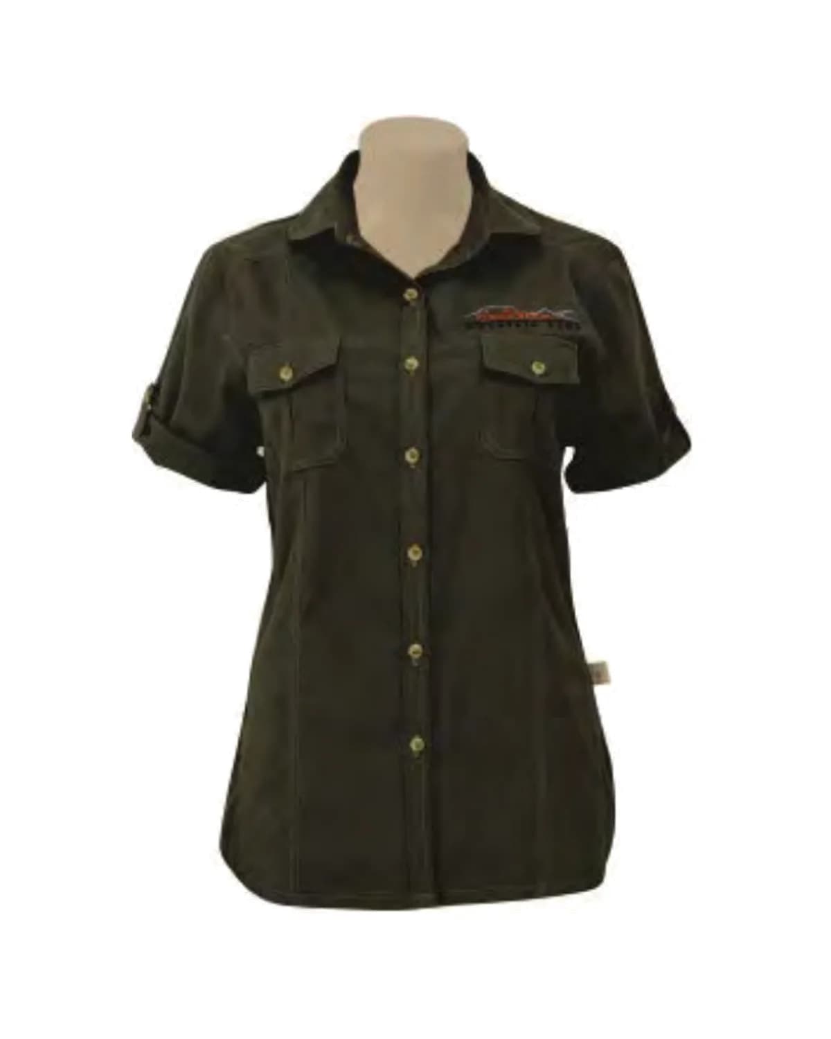 Ladies Safari Bush Shirt with Rounded Collar - Short Sleeve - View 1