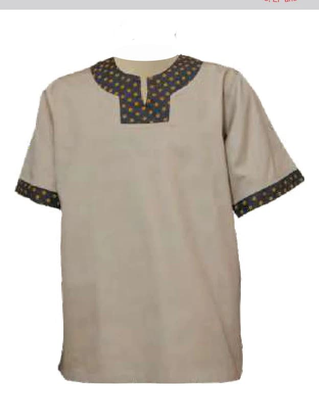 Men's Mandarin Collar Shirt - Short Sleeve (Covered Buttonstand) - View 1