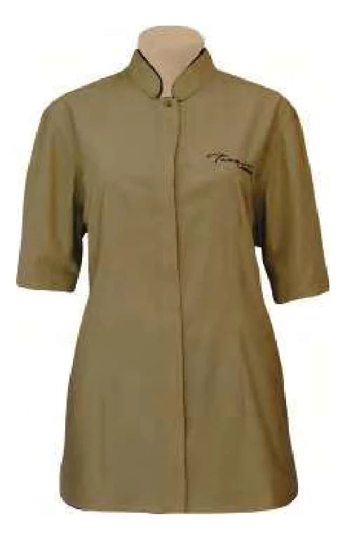 Ladies Shaped Shirt with Mandarin Neckline - Long Sleeve - View 1