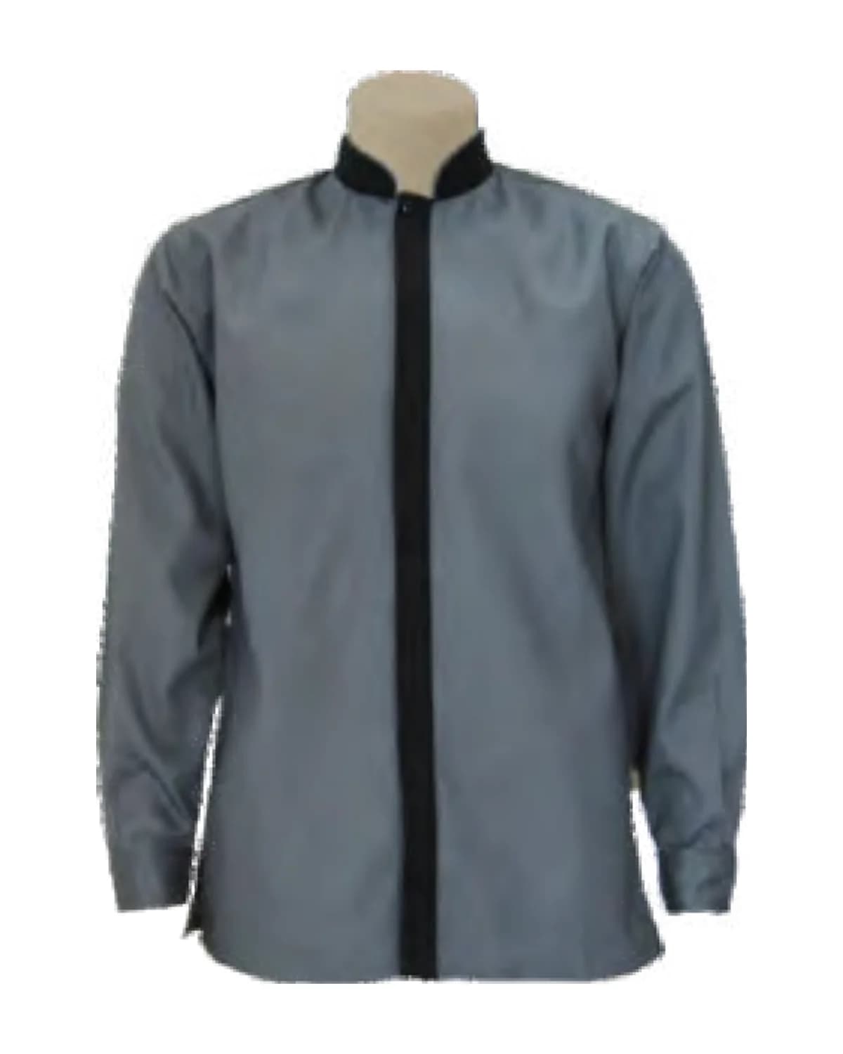 Men's Mandarin Collar Shirt - Long Sleeve (Covered Buttonstand)