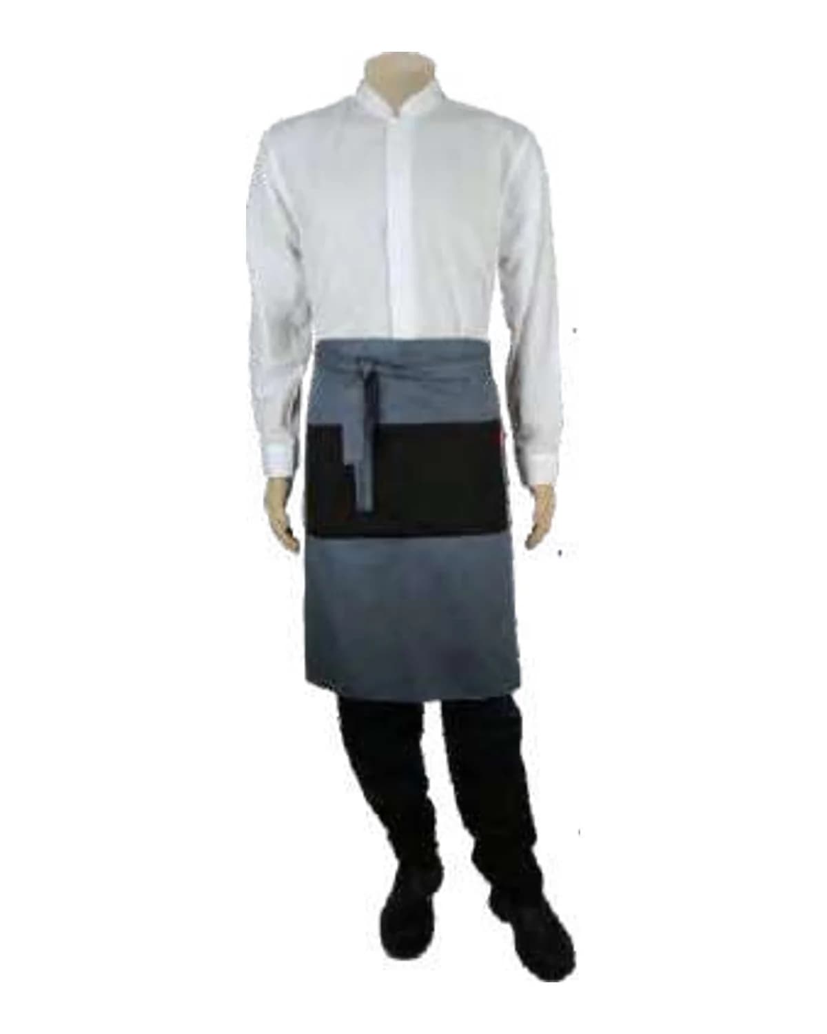 Bistro Contrast Half Apron with Double Pockets - View 1