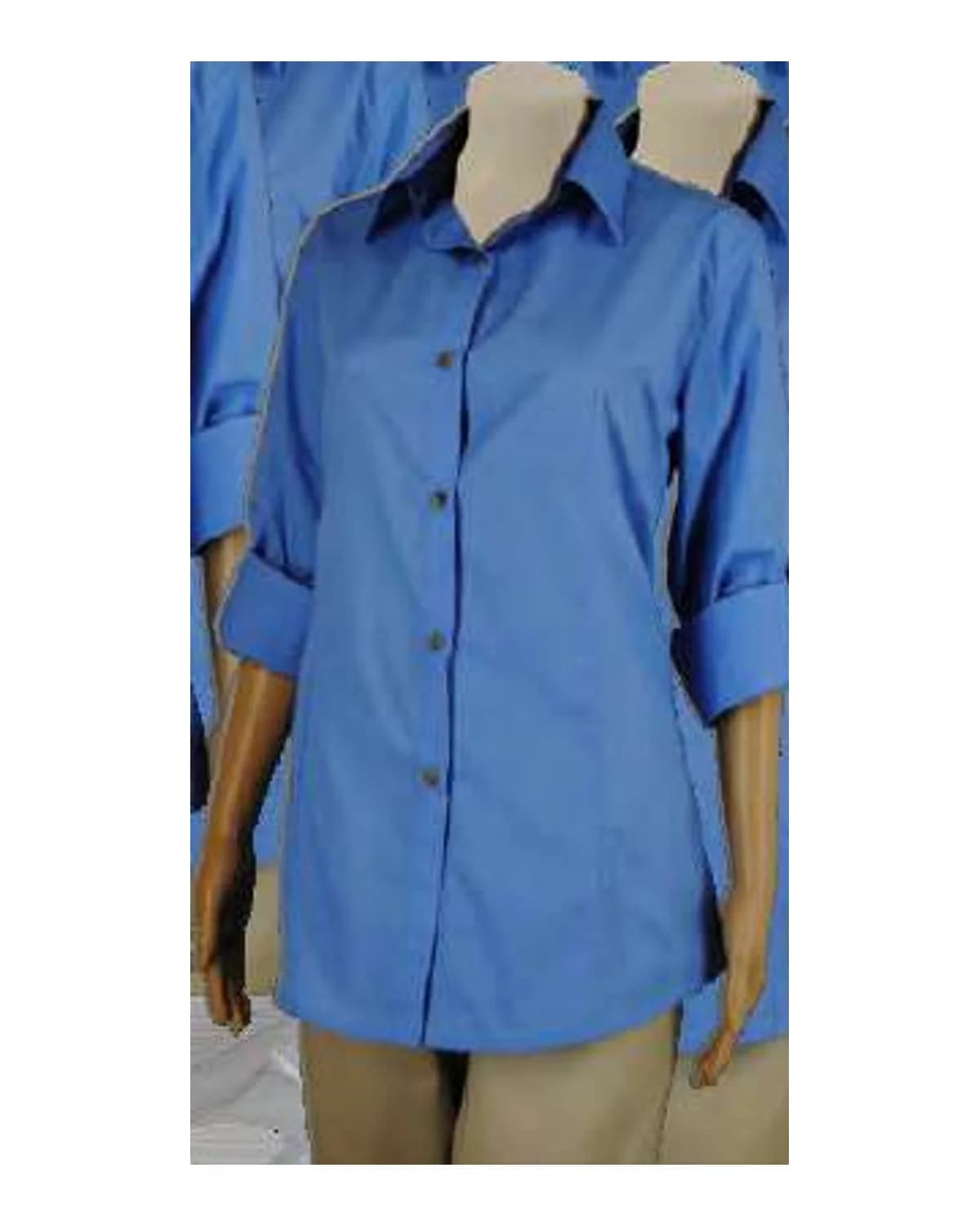 Ladies Classic Shaped Bush Shirt - Long Sleeve (Roll-Up Tabs) - View 1