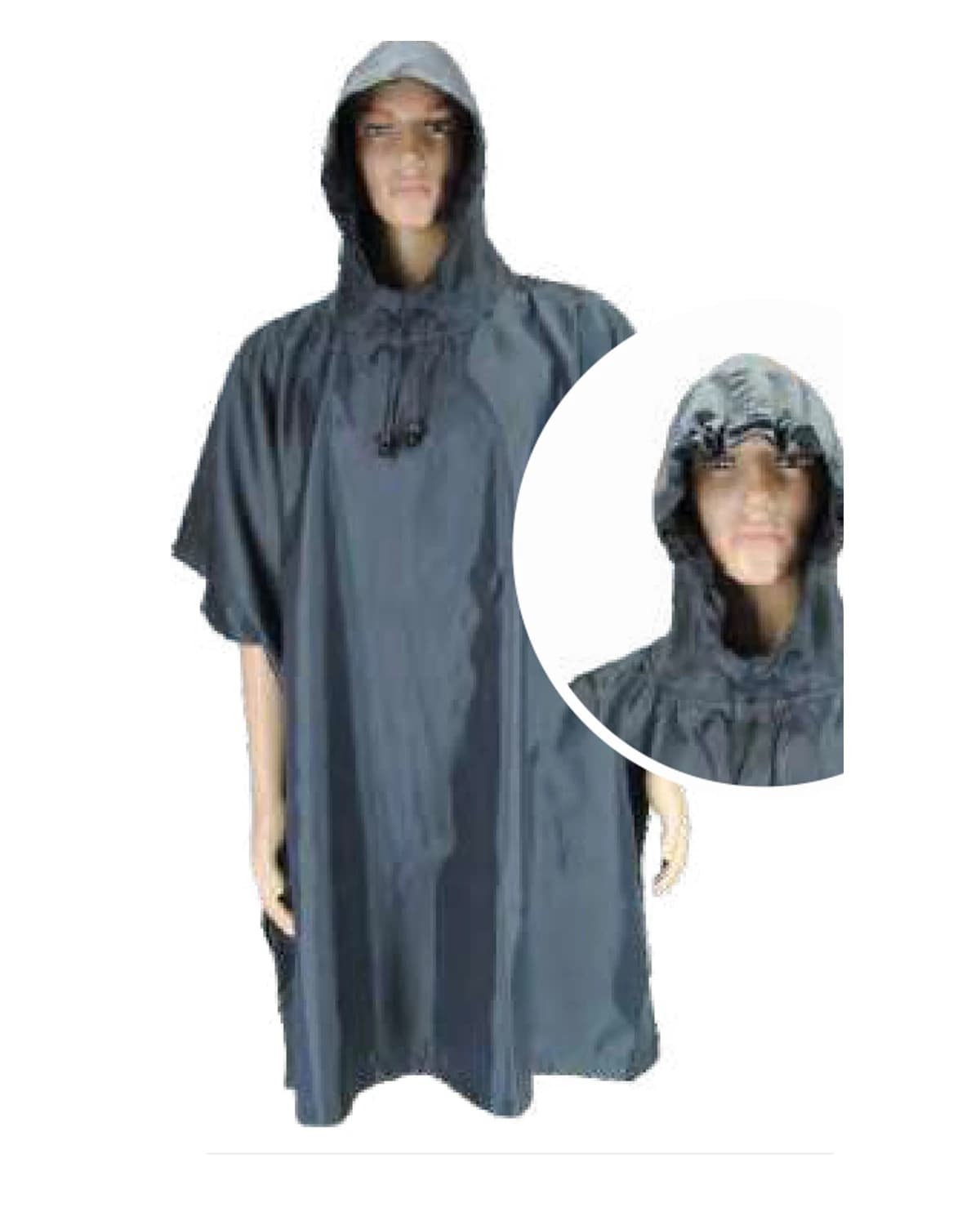Safari Poncho - Closed Neck Unlined (Knee Length 97cm) - View 1