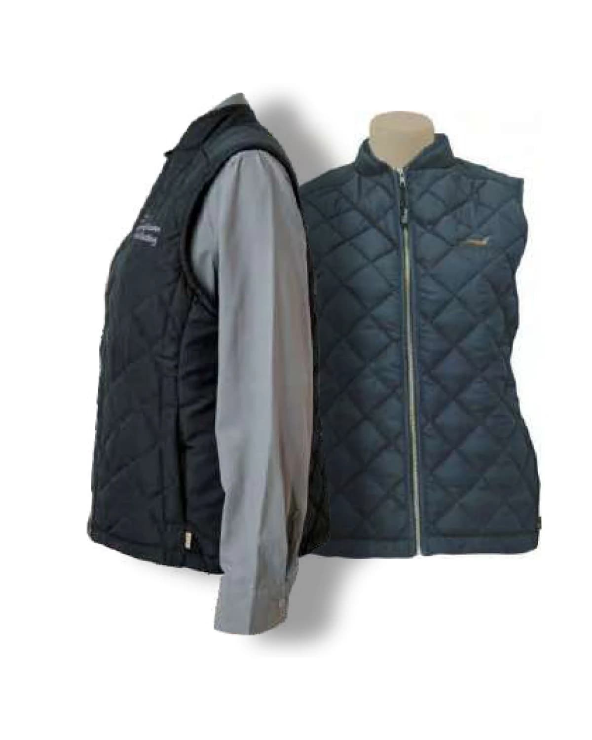 Ladies Quilted Sleeveless Jacket with Stretch Side Panels - View 1