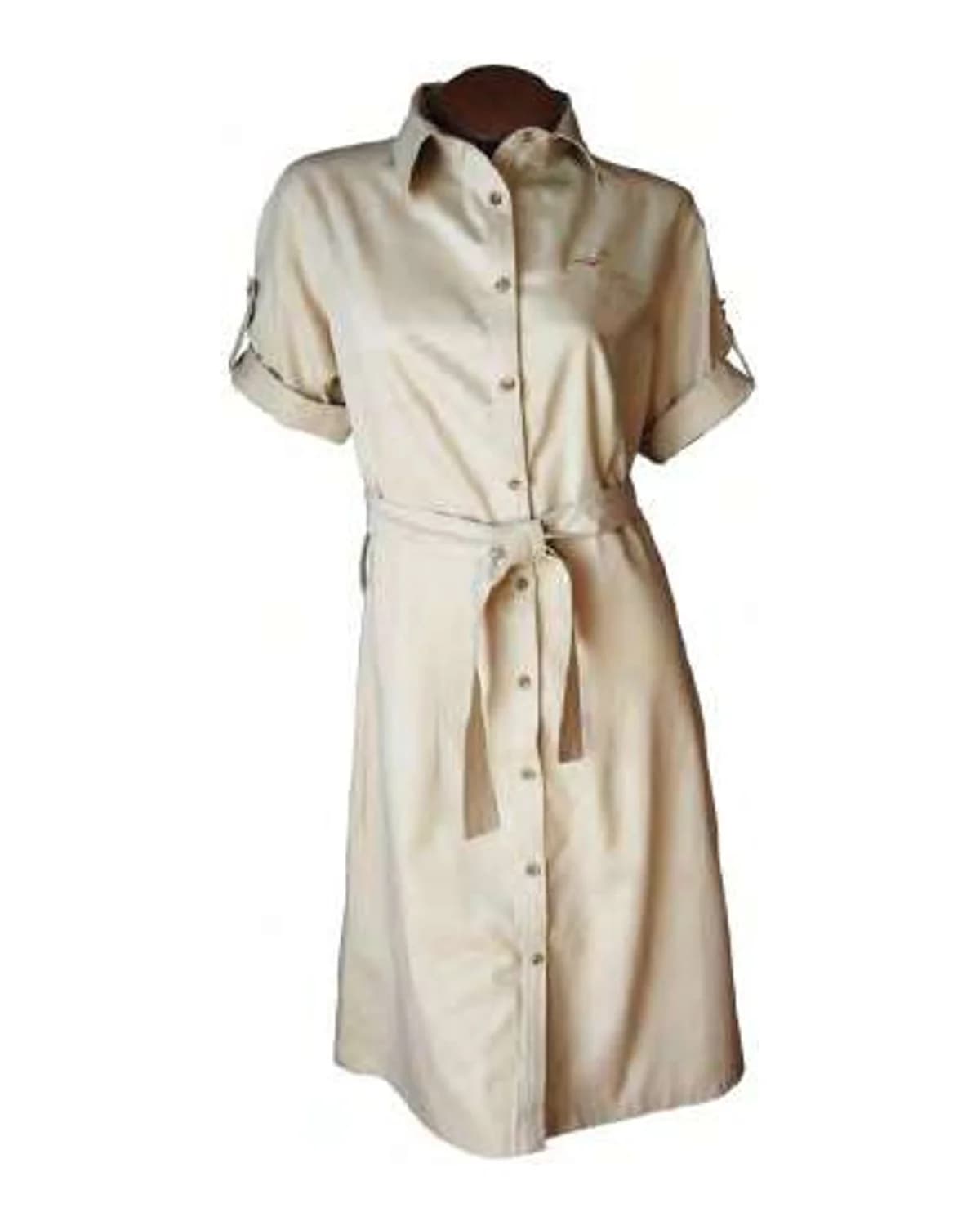Ladies Button-Down Front of House Dress (Self-Fabric Belt) - View 1