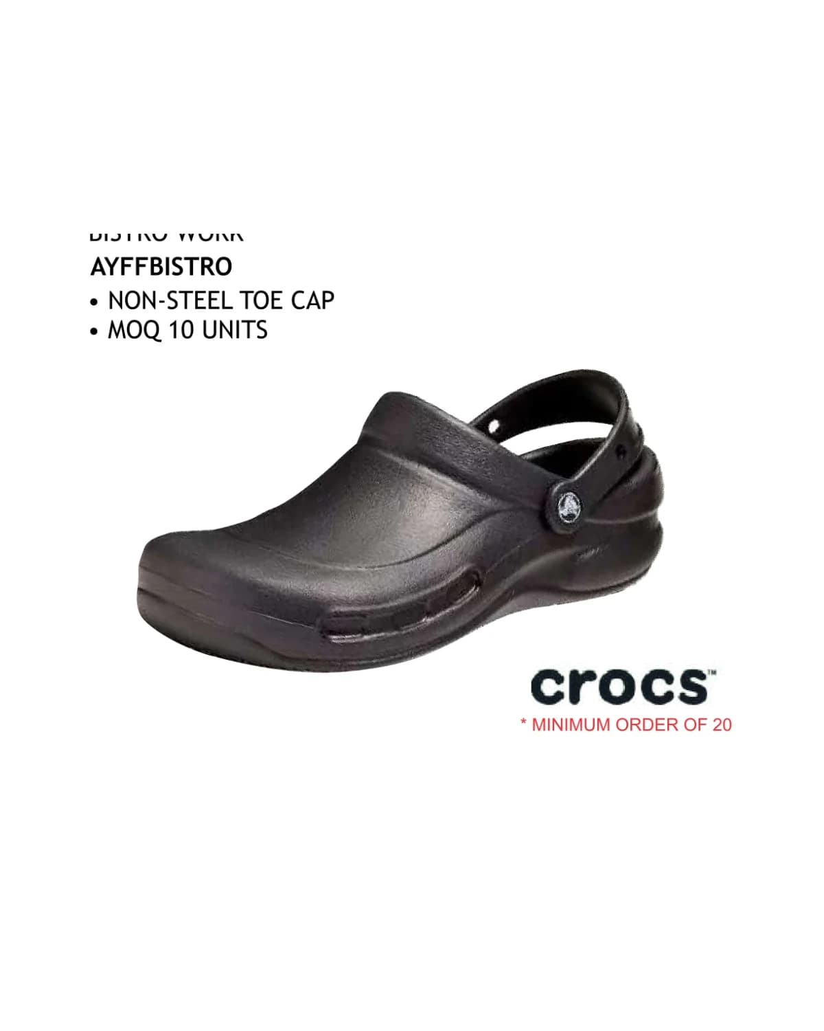 Bistro Work Shoe - Non-Steel Toe Cap - View 1