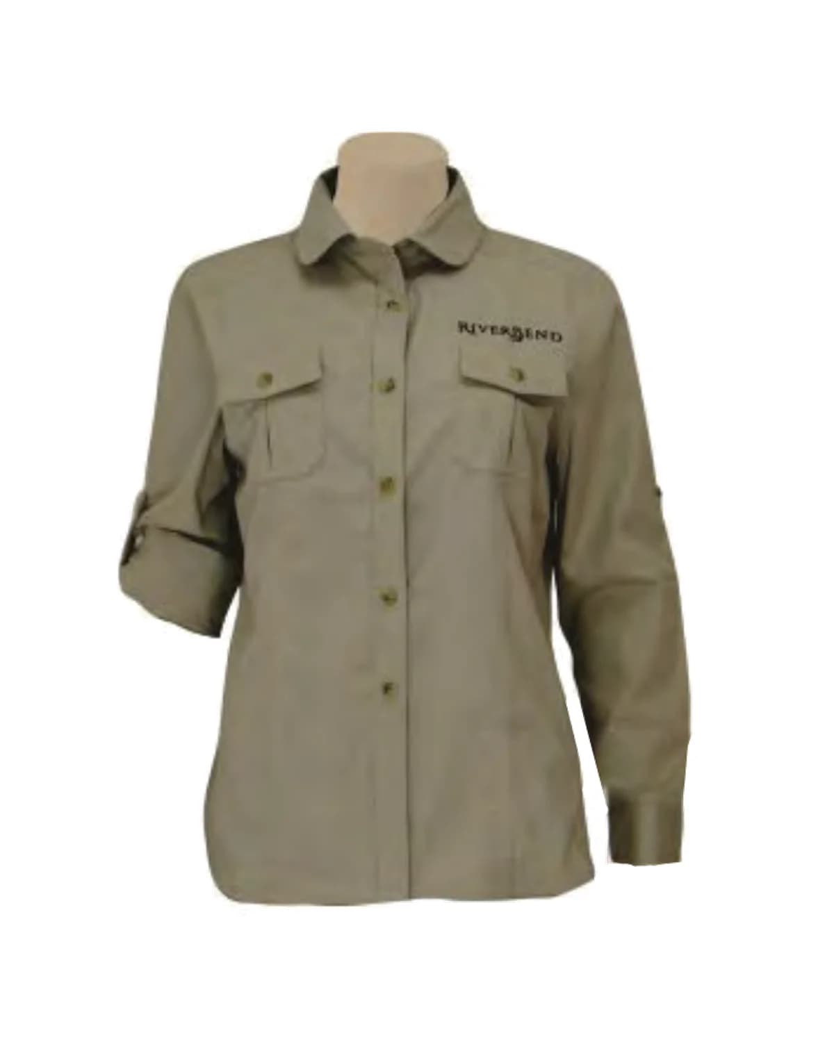 Ladies Safari Bush Shirt with Rounded Collar - Long Sleeve - View 1