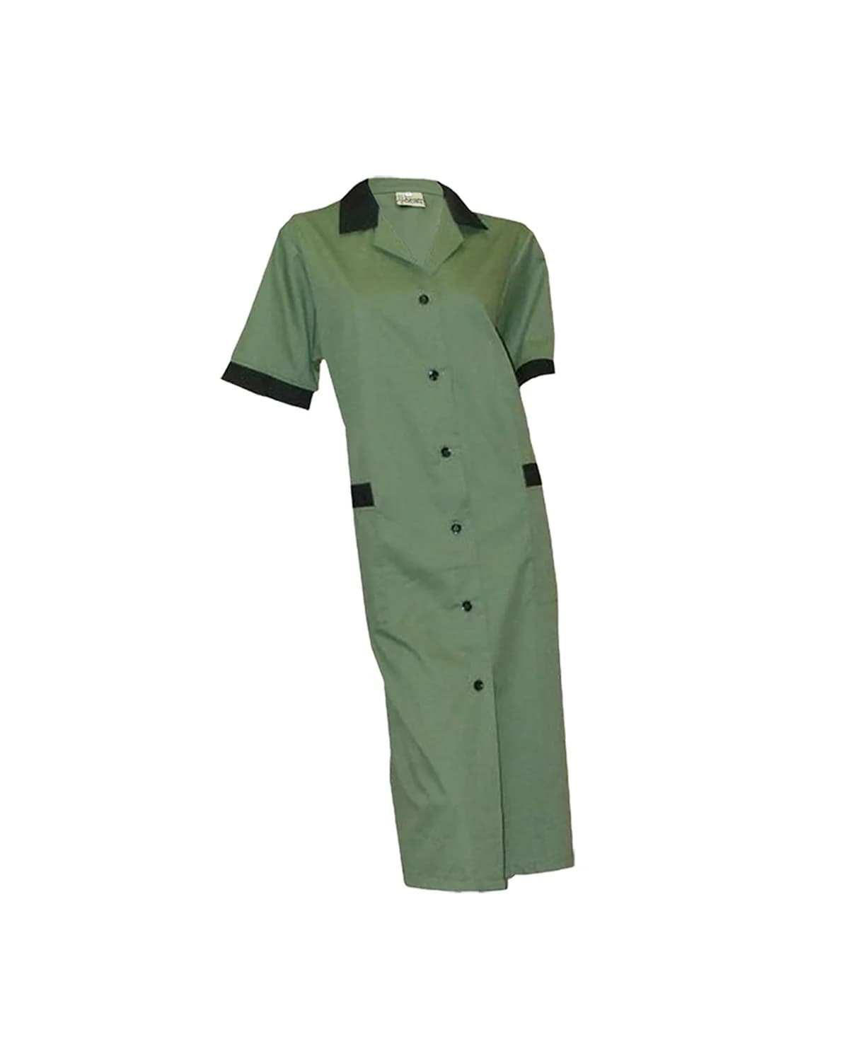 Ladies Contrast Detail Smock: Short Sleeve - View 1