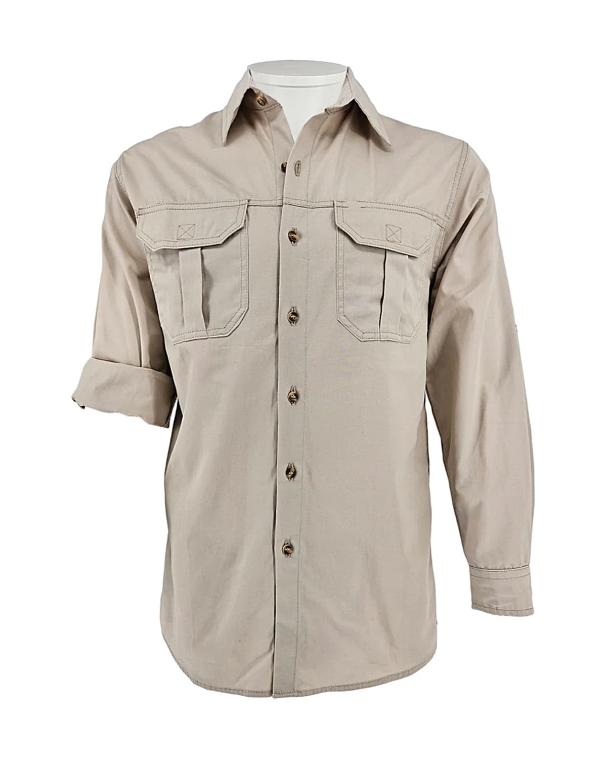 Men's Bush Shirt: Long-Sleeve (Cotton) - View 1