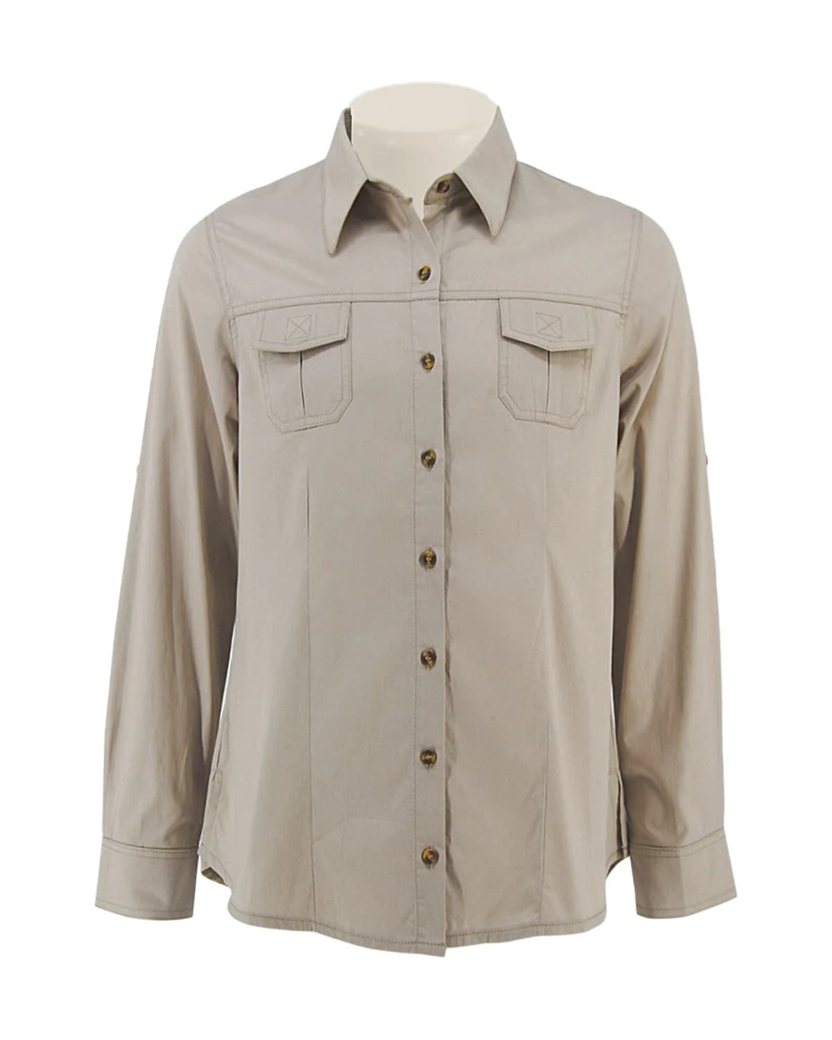 Ladies' Bush Shirt: Long-Sleeve (Cotton) - View 1