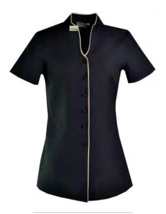 Spa Tabard - Longer Length with Side Button Closures & Double Front Pocket - View 1