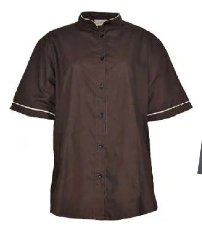 Ladies 3/4 Sleeve Service Blouse with Contrast Turn-Up Cuffs - View 1