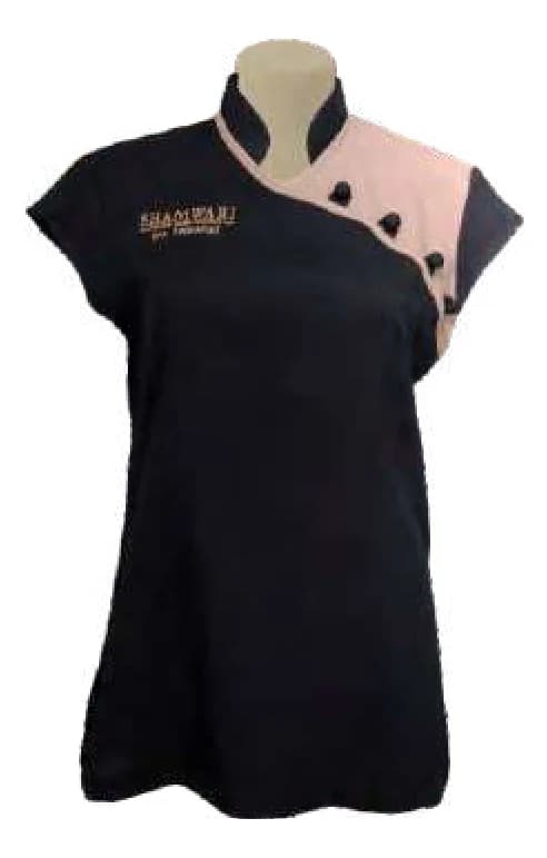 Ladies Ivy Mandarin Collar Spa Tunic - Short Sleeve - View 1