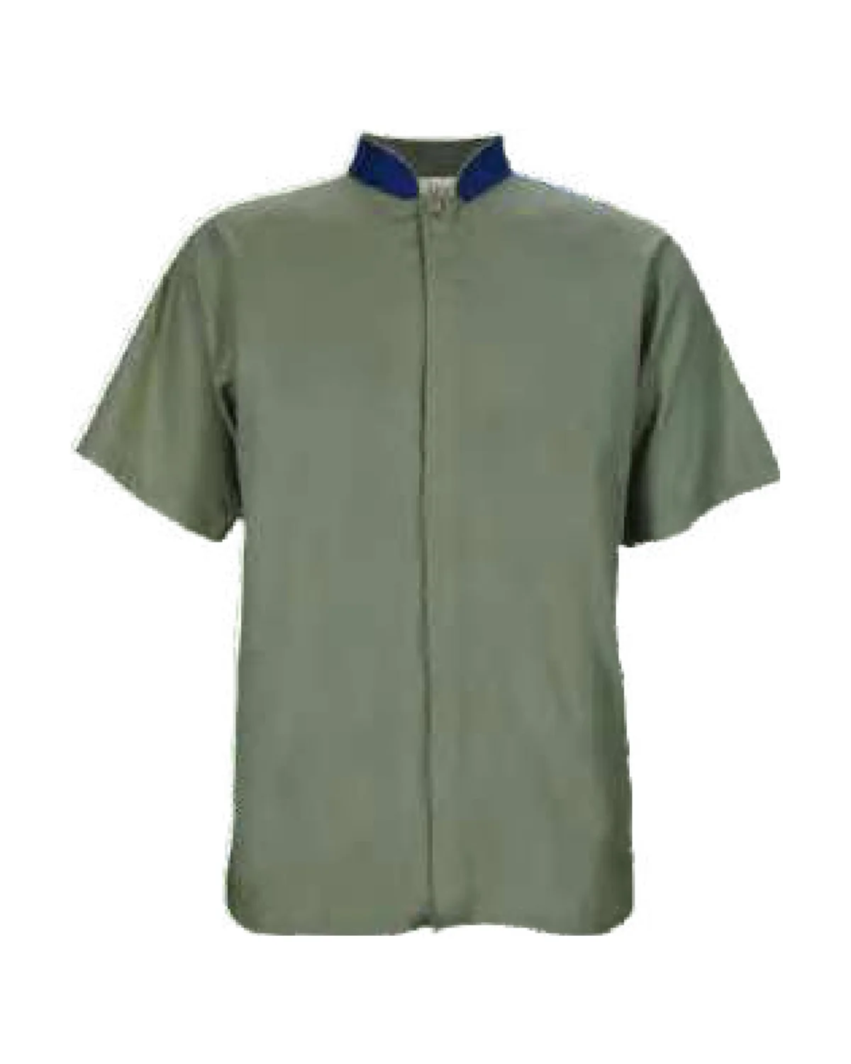 Men's Mandarin Collar Shirt - Short Sleeve (Covered Buttonstand)
