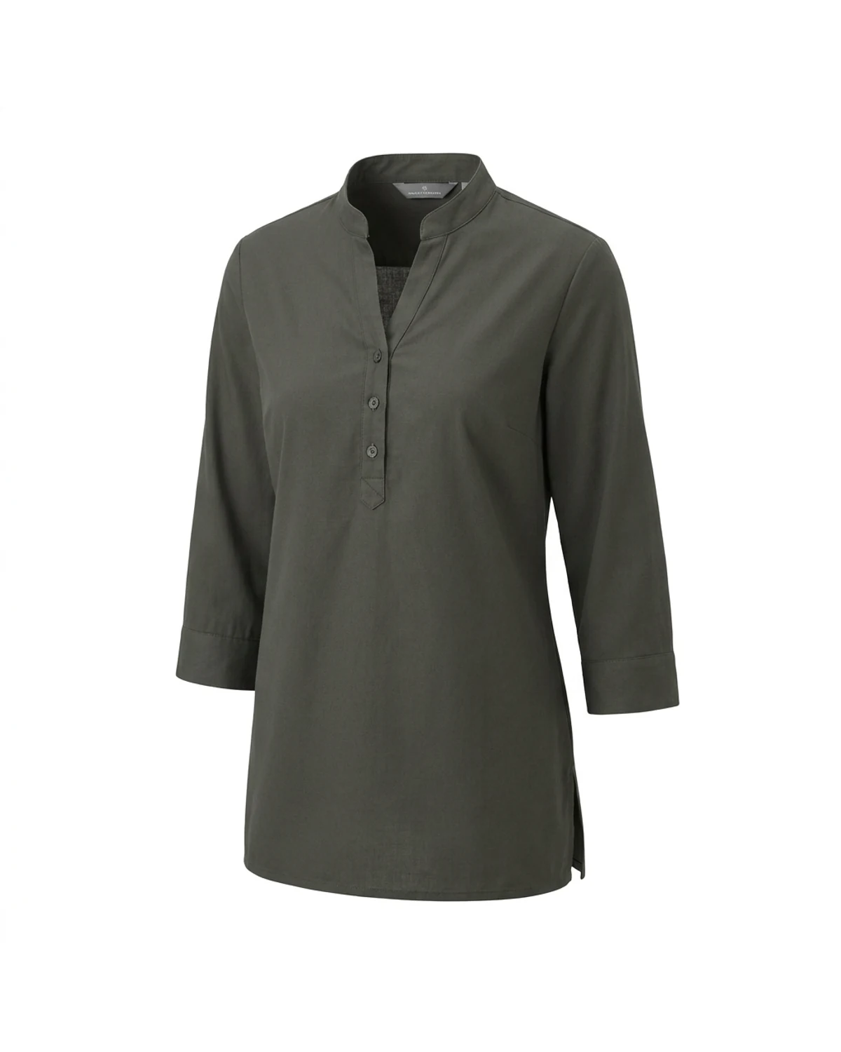 Ladies 3/4 Sleeve Shirt with 1/4 Buttonstand