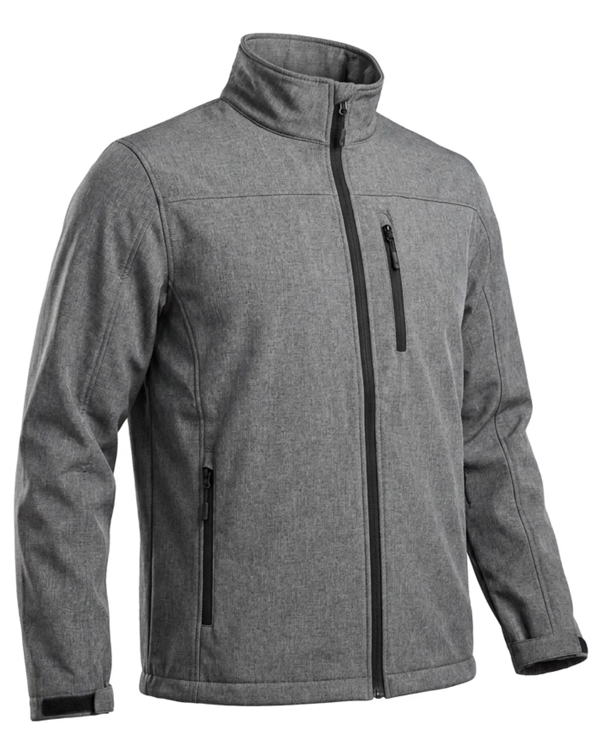 Men's Softshell Jacket with Front Zip Pockets - Grey