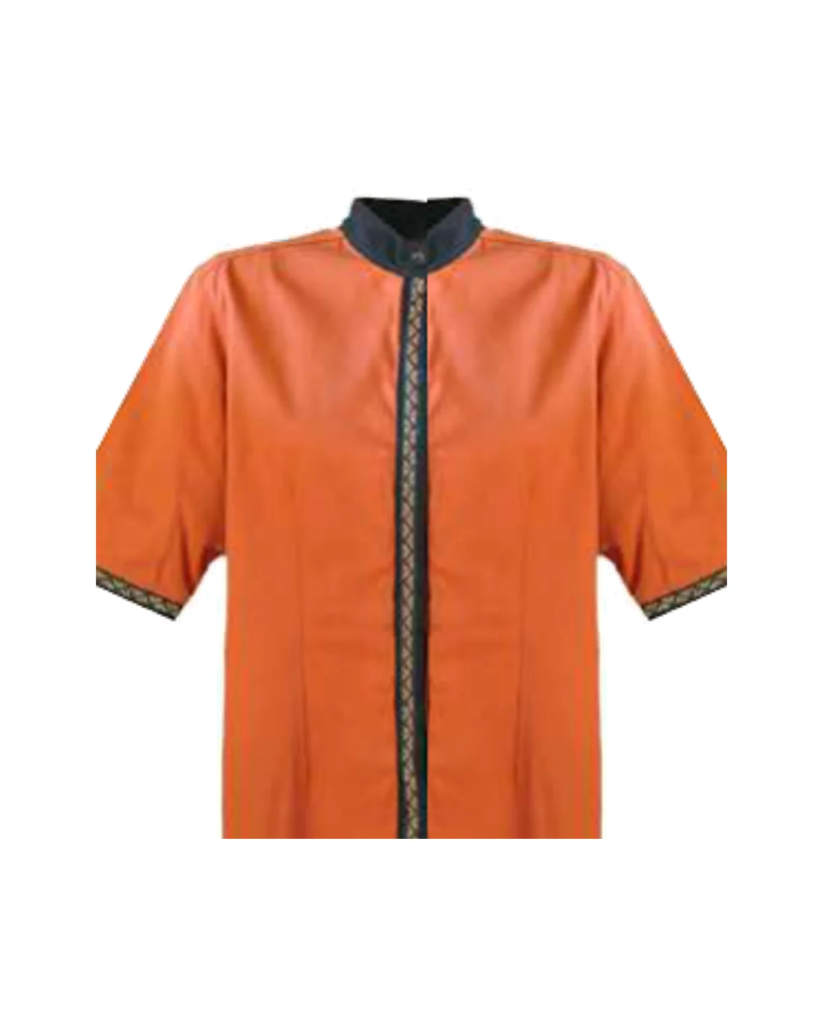 Ladies Mandarin Collar Button-Up Shirt SS (Optional Pockets & Trim)