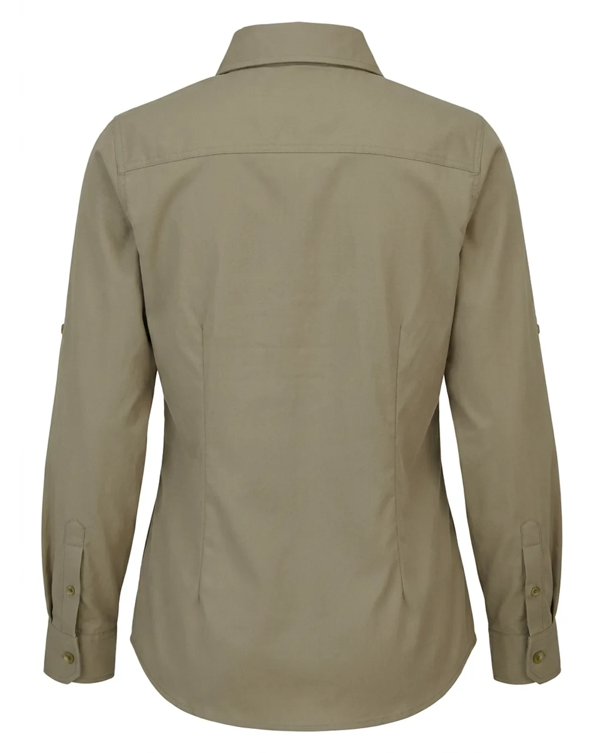 Ladies Safari Bush Shirt with Rounded Collar - Long Sleeve