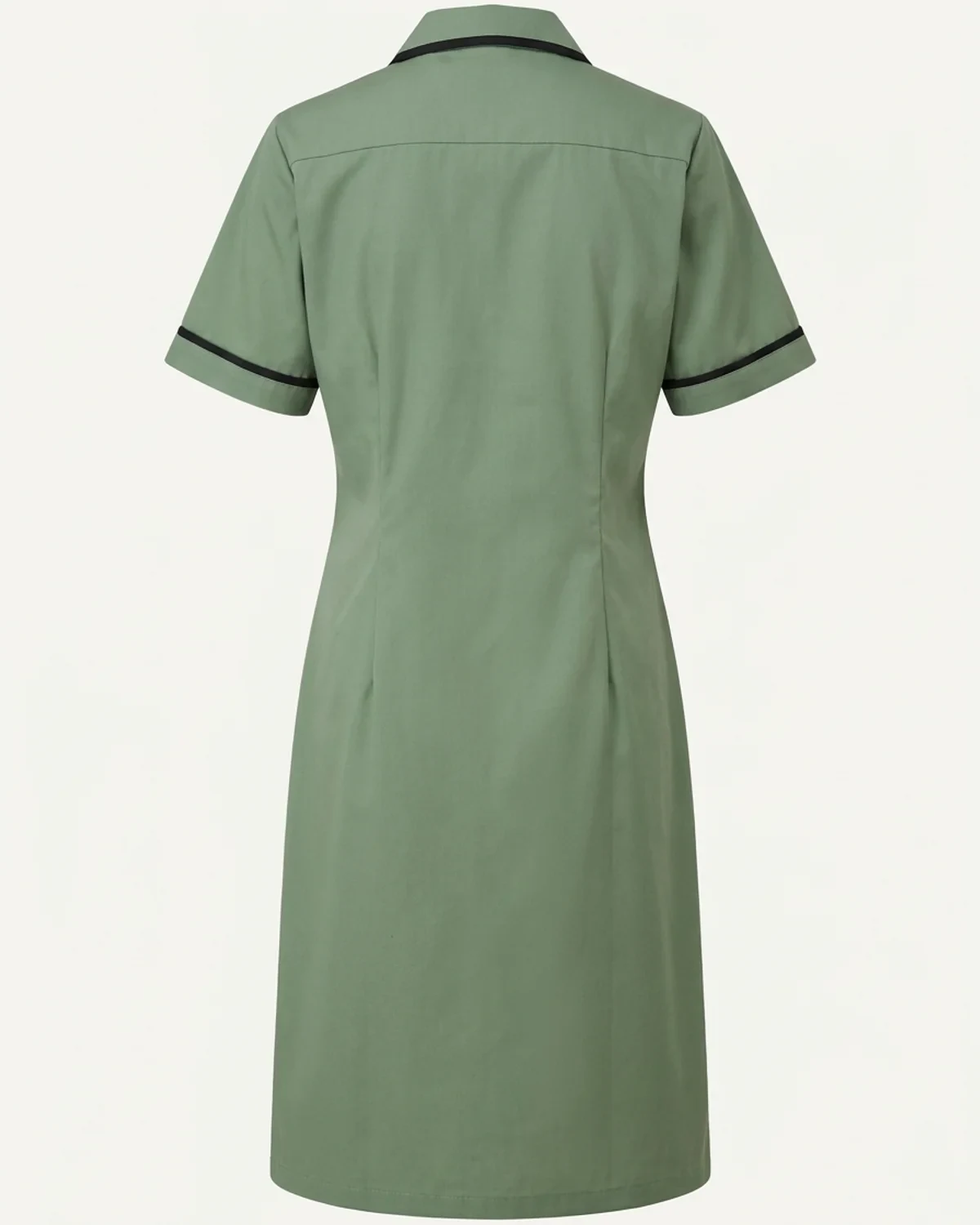 Ladies Contrast Detail Smock: Short Sleeve