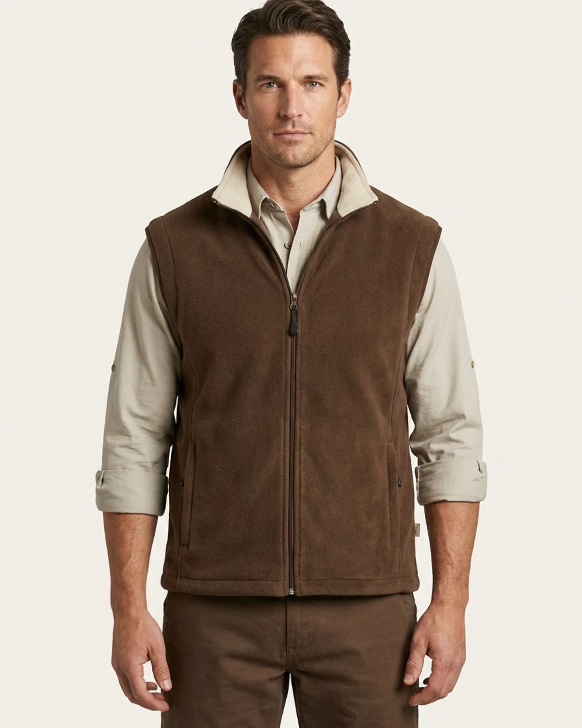 Unisex Polar Fleece Top With Pockets:  Sleeveless