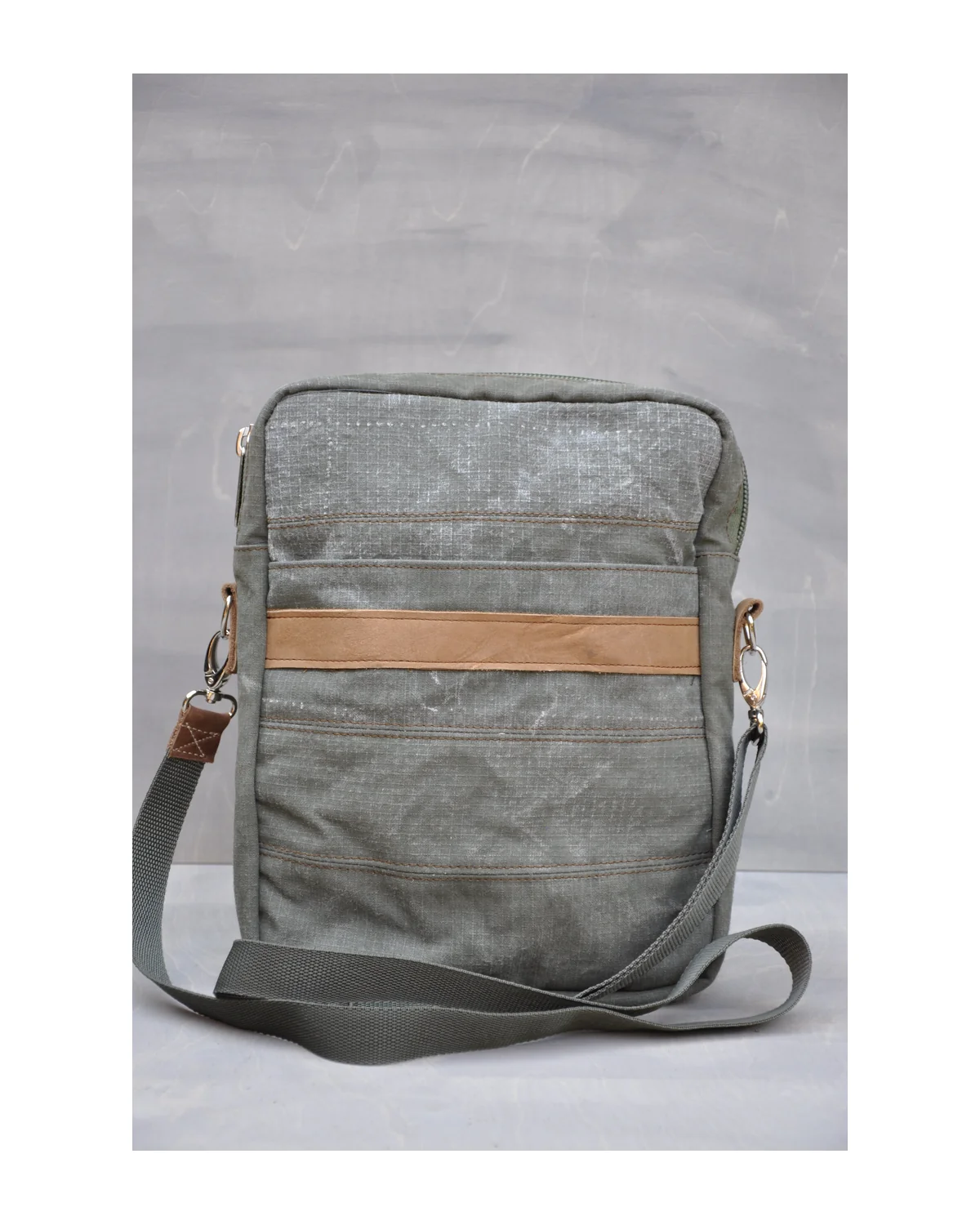 Satchel - Reclaimed Ripstop Canvas (Green / Tan)