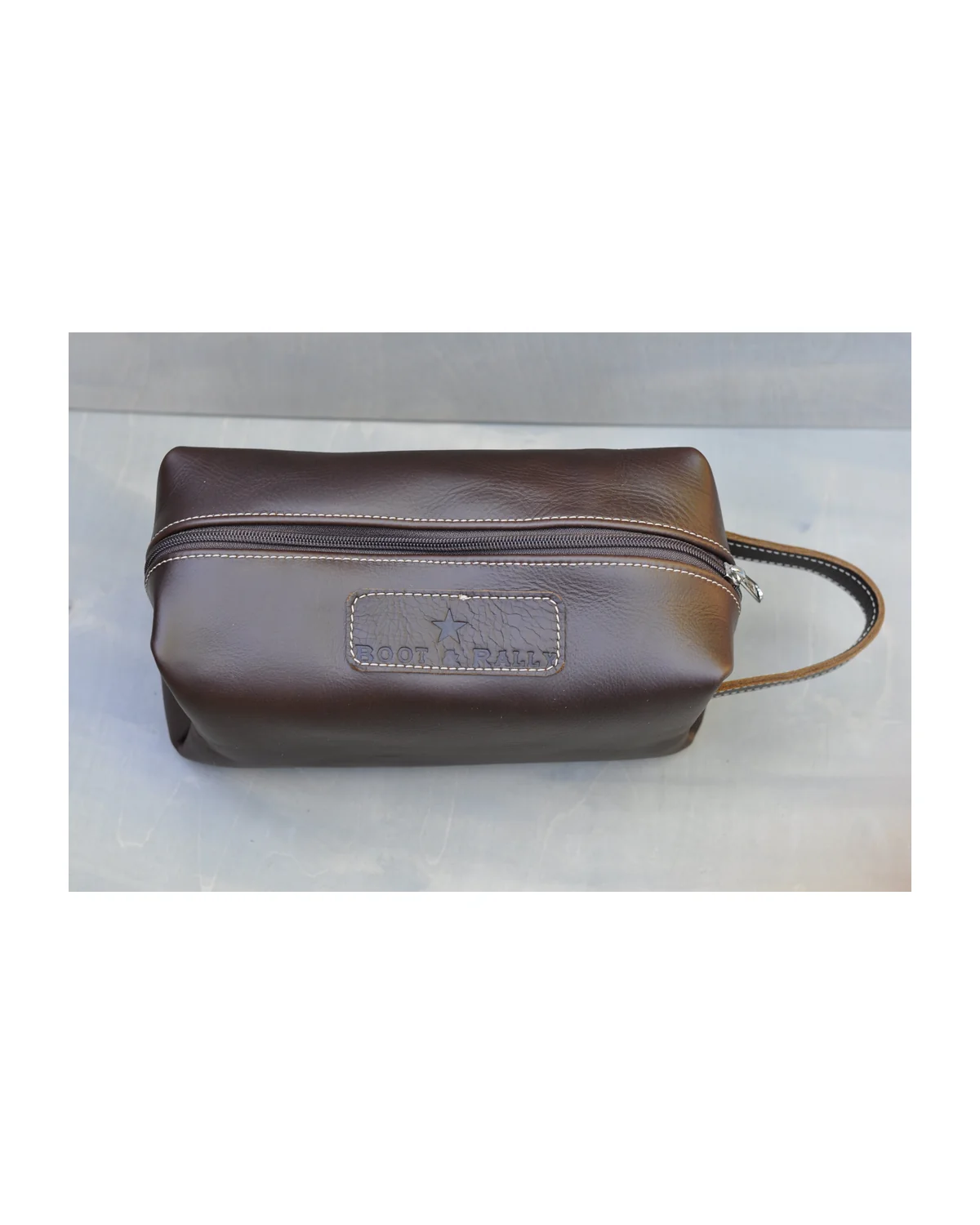 Toiletry bag - Full leather (Choc brown) - View 1
