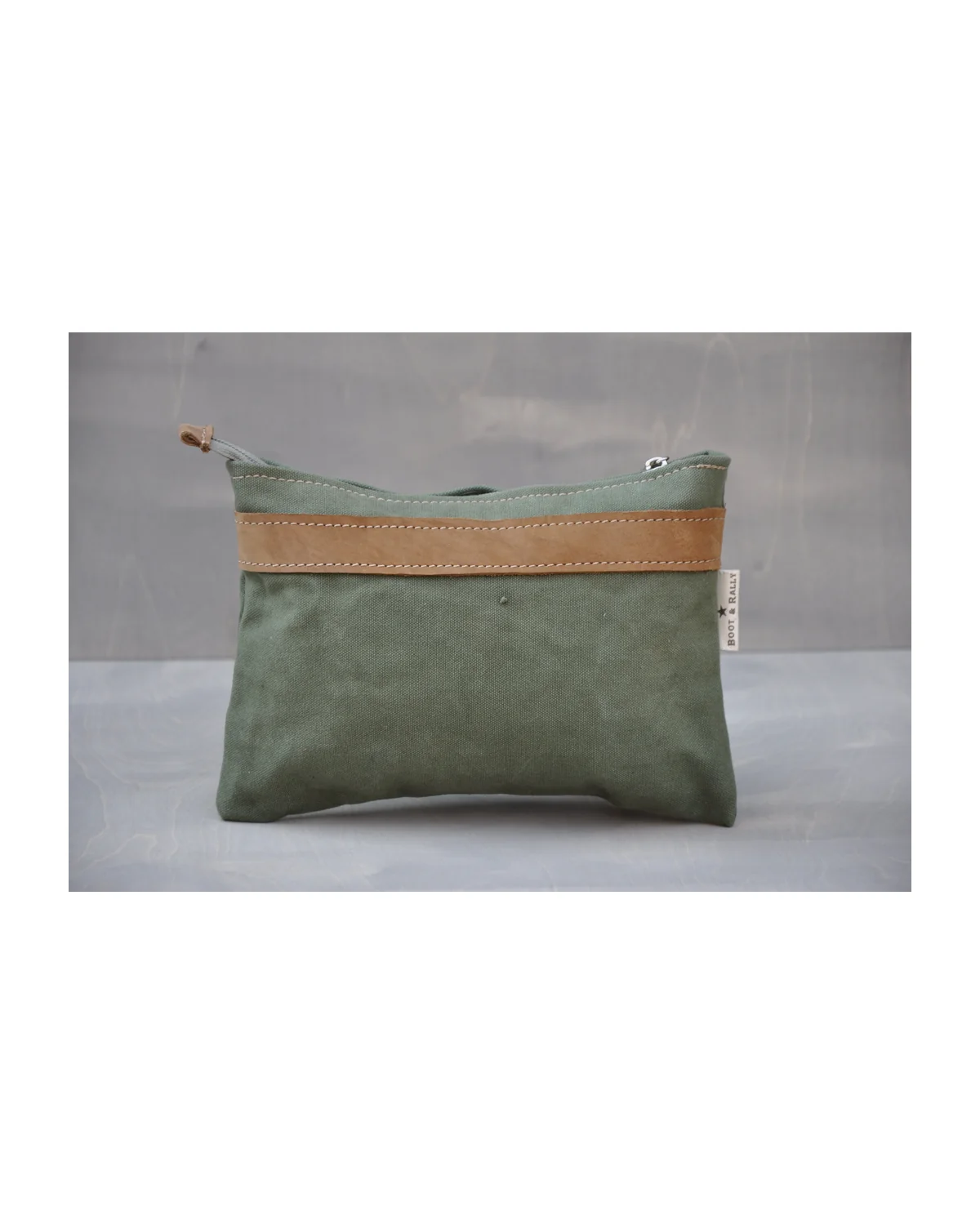 Utility Pouch - Reclaimed Canvas (Green / Tan) - View 1
