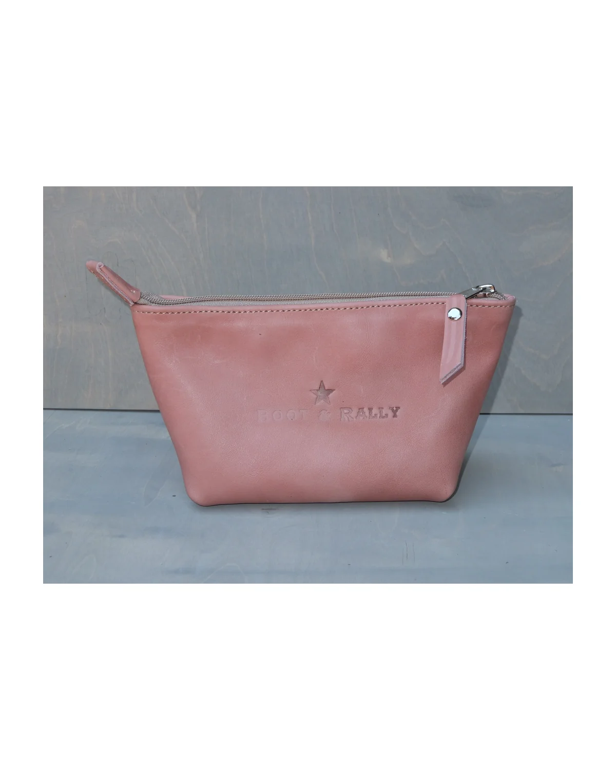Utility Pouch - With Base / Full Leather (Dusty Pink) - View 1